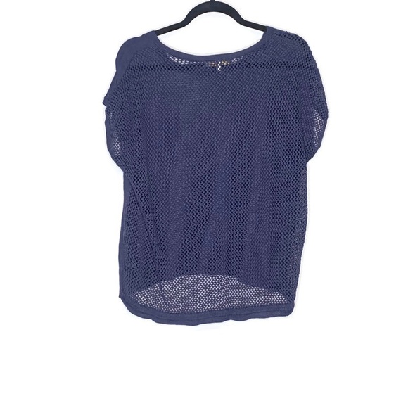 Outback Red Navy Blue Open Knit Back Light Sweater - Picture 3 of 7